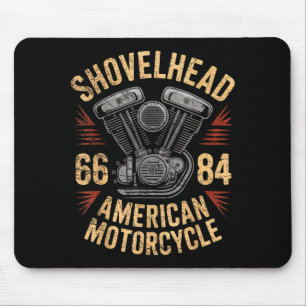 Vintage-HD-Motorrad-Vtwin-Shovelhead-Motor-Zeichnu Mousepad