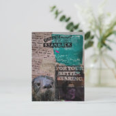 Vintage Headache Relief and Hearing with otter Postkarte (Stehend Vorderseite)