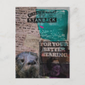 Vintage Headache Relief and Hearing with otter Postkarte (Vorderseite)