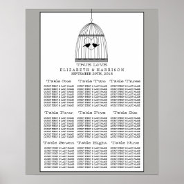 Vintage Heart Birdcage Hochzeitstabelle Poster