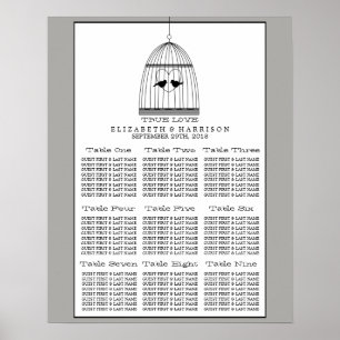 Vintage Heart Birdcage Hochzeitstabelle Poster