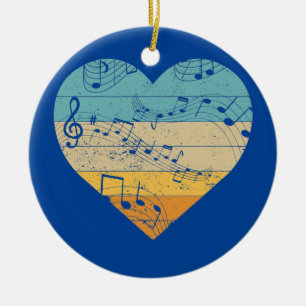 Vintage-Heart-Musiknoten-Lehrer Keramik Ornament