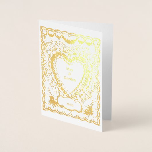 Vintage Heart Shaped Lace Template Folienkarte (Vorderseite)