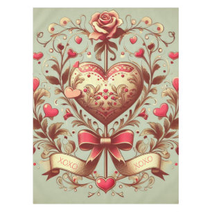 Vintage Heart Valentinstag xoxo  Tischdecke