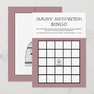 Vintage-Heart-Vogelkäfig-Baby-Shower-Bingo Einladung