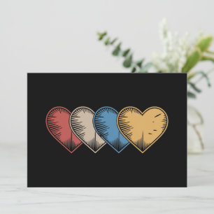 Vintage Hearts Cooles Retro Valentinstag Geschenk  Einladung
