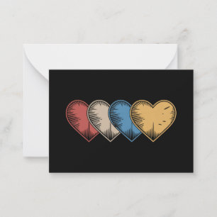 Vintage Hearts Cooles Retro Valentinstag Geschenk  Mitteilungskarte