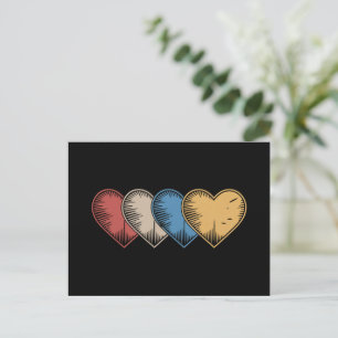 Vintage Hearts Cooles Retro Valentinstag Geschenk  Postkarte