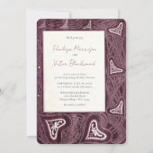Vintage Hearts Frame Wedding Invitation Einladung (Vorderseite)