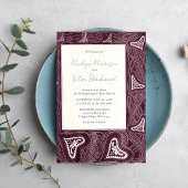 Vintage Hearts Frame Wedding Invitation Einladung