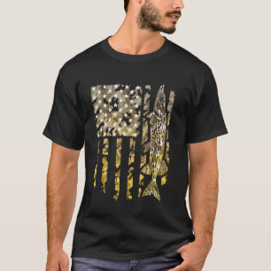 Vintage-Hecht-Angeln-Amerikanische-Flagge-Camo-Mus T-Shirt