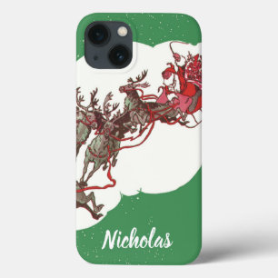 Vintage Heiligabend, Retro Weihnachtsmann im Schli Case-Mate iPhone Hülle