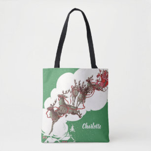 Vintage Heiligabend, Retro Weihnachtsmann im Schli Tasche