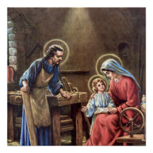 vintage Heilige Familie, Jesus Christus, Josef, Ma Poster