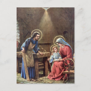 vintage Heilige Familie, Jesus Christus, Josef, Ma Postkarte
