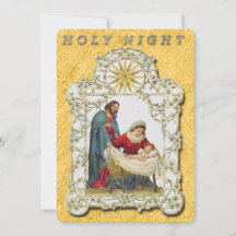 Vintage Heilige Nacht Krippen-Weihnachts-Karte