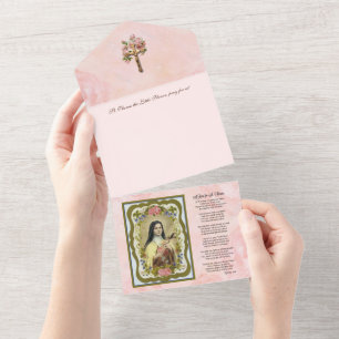 Vintage Heilige Therese Jesus Religious Scripture All In One Einladung