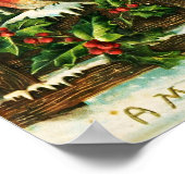 Vintage Heilige und Vögel Weihnachten Poster (Ecke)