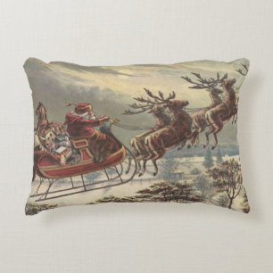 Vintage-Heiliger-Abend-viktorianischer-Weihnachtsm Zierkissen