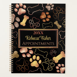 Vintage Heimtiere, Hunde laufen, Groomen, Pfoten Planer