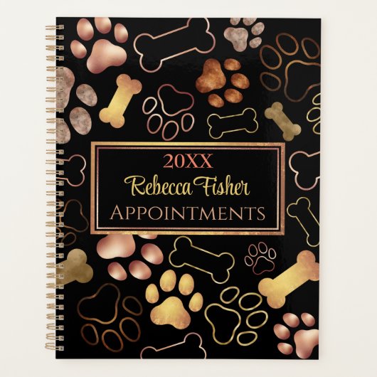 Vintage Heimtiere, Hunde laufen, Groomen, Pfoten Planer (Vorderseite)