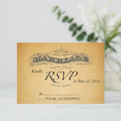 Vintage Heiratspapier Einladung UAWG (Stehend Vorderseite)