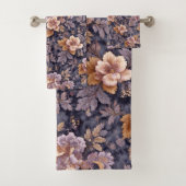 Vintage Heirloom Petals purple floral Badhandtuch Set (Insitu)