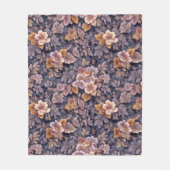 Vintage Heirloom Petals purple floral Fleecedecke (Vorderseite)