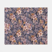 Vintage Heirloom Petals purple floral Fleecedecke (Vorderseite (Horizontal))