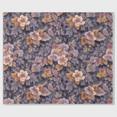 Vintage Heirloom Petals purple floral Geschenkpapier (Flach)