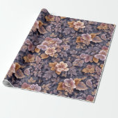 Vintage Heirloom Petals purple floral Geschenkpapier (Ungerollt)