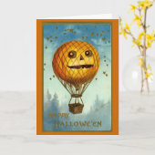 Vintage Heißluft-Ballon-Karte Halloweens Karte (Gelbe Blume)