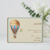 Vintage Heißluftballon-Antwortkarte RSVP Karte (Stehend Vorderseite)