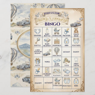 Vintage-Heißluftballon-Baby-Shower-Bingo-Spiel