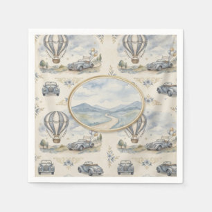 Vintage-Heißluftballon-Baby-Shower Serviette
