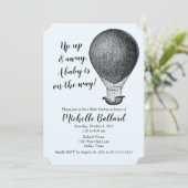 Vintage Heißluftballon Babydusche Einladung (Stehend Vorderseite)