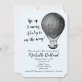 Vintage Heißluftballon Babydusche Einladung (Vorderseite)