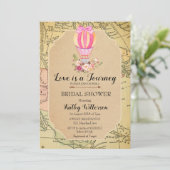 Vintage Heißluftballon Bridal Dusche Einladung (Stehend Vorderseite)