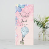 Vintage Heißluftballon-Hochzeit Programm (Stehend Vorderseite)