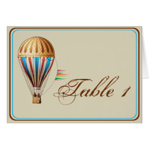 Vintage-Heißluftballon-Hochzeit-Tischnummer