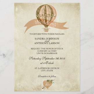 Vintage Heißluftballon Hochzeitseinladung Einladung