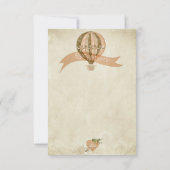 Vintage Heißluftballon Hochzeitsempfangskarte Einladung (Rückseite)