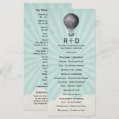 Vintage-Heißluftballon-Hochzeitsprogramm Programm (Vorne/Hinten)