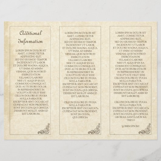 Vintage Heißluftballon Hochzeitsprogramme (Rückseite)