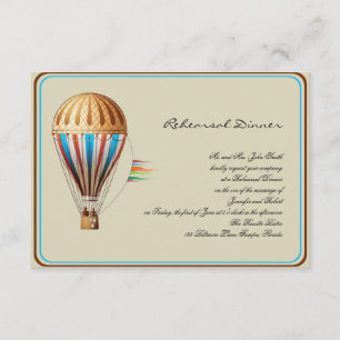 Vintage Heißluftballon Hochzeitssonne Probe Einladung