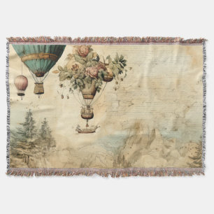 Vintage Heißluftballon in einer friedlichen Landsc Decke