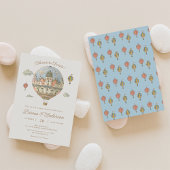 Vintage Heißluftballon Kinderdusche Einladung