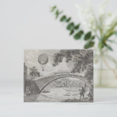 Vintage Heißluftballon Kunst Zeichnend Postkarte (Stehend Vorderseite)