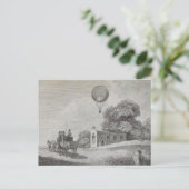 Vintage Heißluftballon Kunst Zeichnend Postkarte (Stehend Vorderseite)