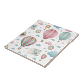 Vintage-Heißluftballon-Muster (1) Fliese (Seite)